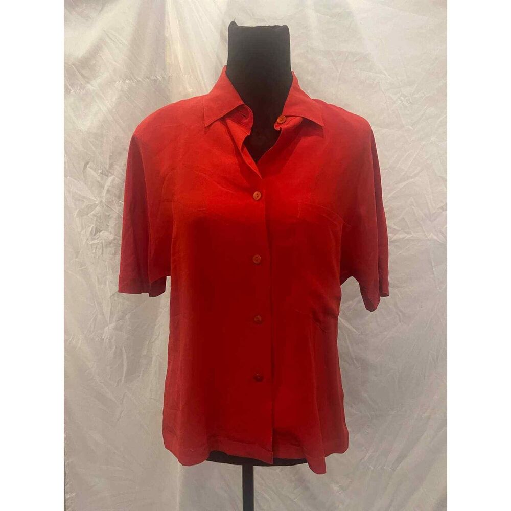 Women’s Red Silk Blouse by Linda Allard for Ellen Tracy 8